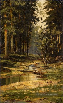 FOREST BROOK paysage classique Ivan Ivanovitch arbres Peinture à l'huile
